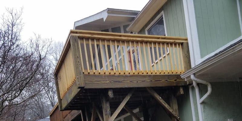 Wood Deck Railing in Asheville, North Carolina